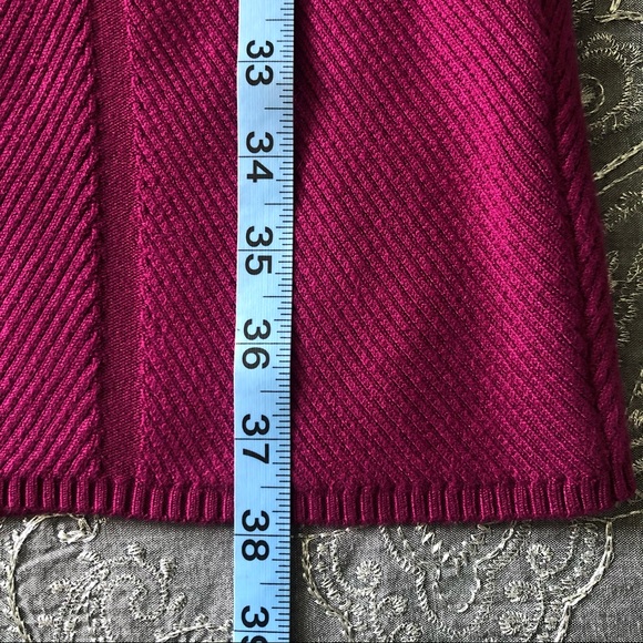 Guess Burgundy Long Sleeve Ribbed Sweater Dress - Picture 11 of 12